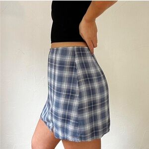 American Eagle Outfitters Blue Plaid Mini Skirt